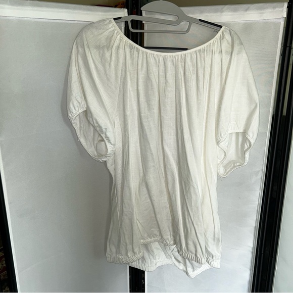 Torrid White Smocked Blouse with Flutter Sleeves - Picture 1 of 4